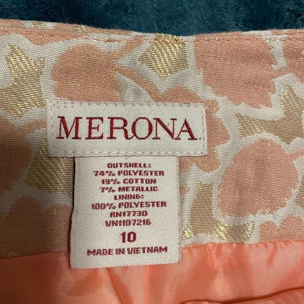 ‼️LAST CALL‼️ Merona pink and gold floral pencil skirt - Picture 8 of 11
